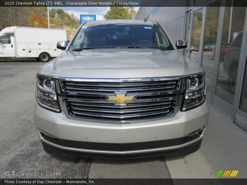 Champagne Silver Metallic / Cocoa/Dune 2015 Chevrolet Tahoe LTZ 4WD