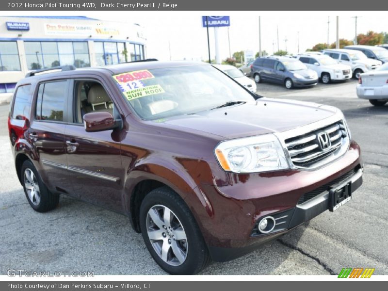 Dark Cherry Pearl II / Beige 2012 Honda Pilot Touring 4WD