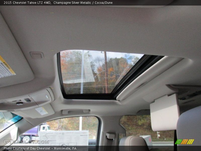 Champagne Silver Metallic / Cocoa/Dune 2015 Chevrolet Tahoe LTZ 4WD