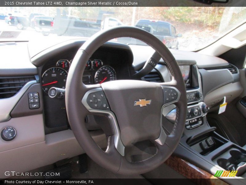 Champagne Silver Metallic / Cocoa/Dune 2015 Chevrolet Tahoe LTZ 4WD