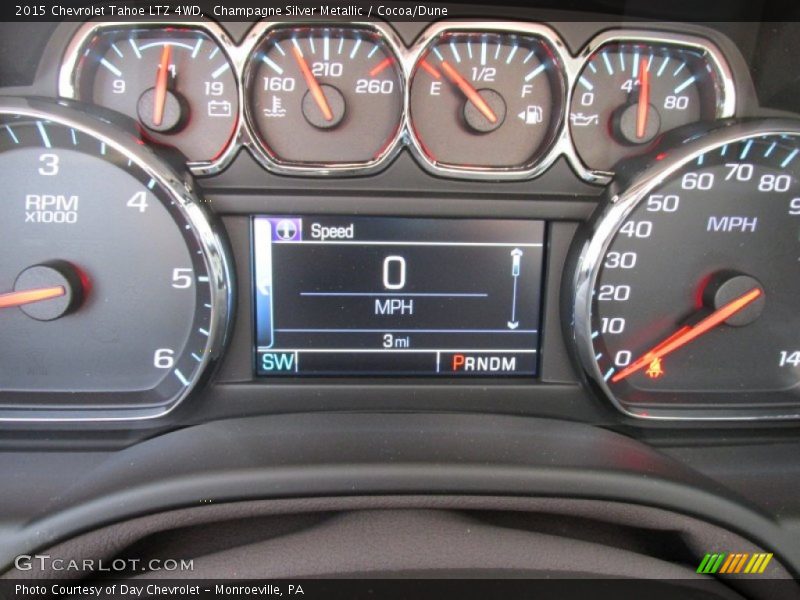 Champagne Silver Metallic / Cocoa/Dune 2015 Chevrolet Tahoe LTZ 4WD