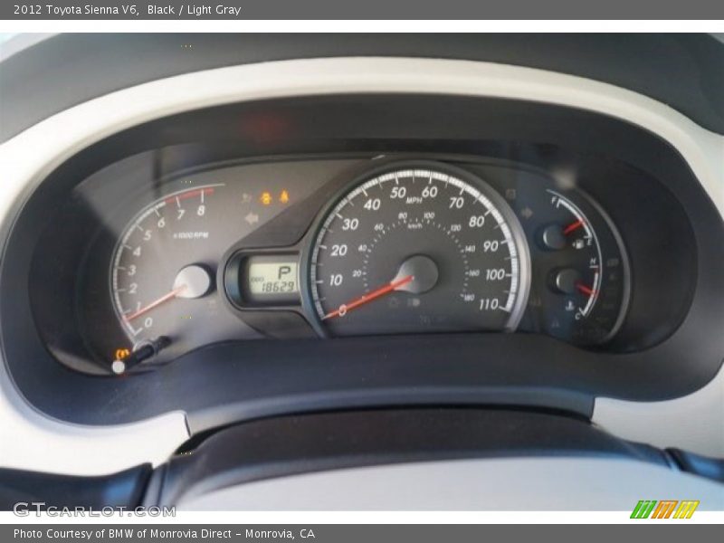 Black / Light Gray 2012 Toyota Sienna V6