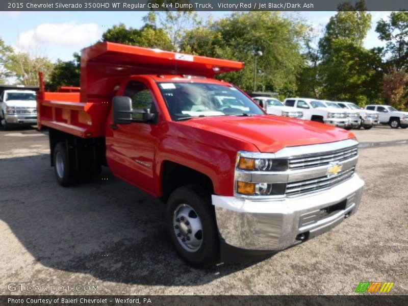 Victory Red / Jet Black/Dark Ash 2015 Chevrolet Silverado 3500HD WT Regular Cab 4x4 Dump Truck