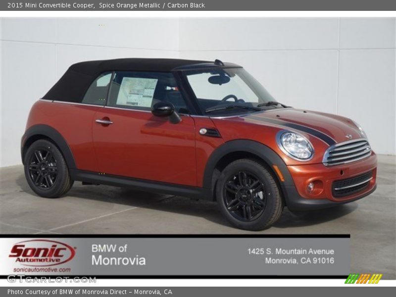 Spice Orange Metallic / Carbon Black 2015 Mini Convertible Cooper