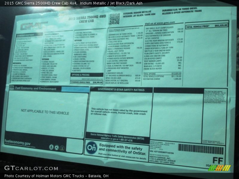 Iridium Metallic / Jet Black/Dark Ash 2015 GMC Sierra 2500HD Crew Cab 4x4