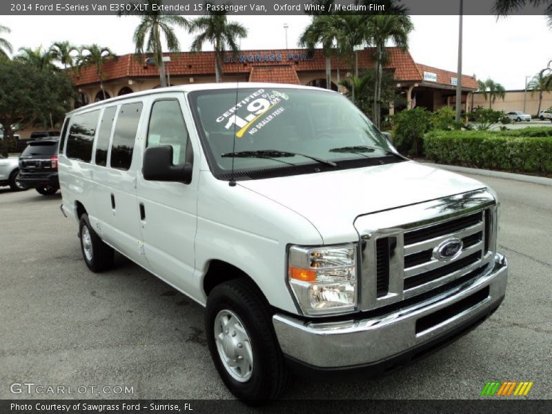 Oxford White / Medium Flint 2014 Ford E-Series Van E350 XLT Extended 15 Passenger Van