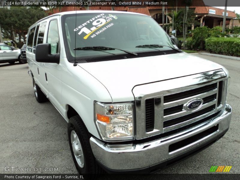 Oxford White / Medium Flint 2014 Ford E-Series Van E350 XLT Extended 15 Passenger Van