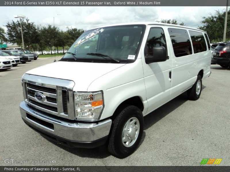 Oxford White / Medium Flint 2014 Ford E-Series Van E350 XLT Extended 15 Passenger Van
