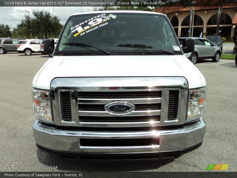 Oxford White / Medium Flint 2014 Ford E-Series Van E350 XLT Extended 15 Passenger Van