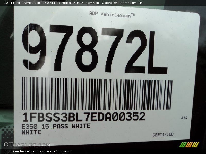 Oxford White / Medium Flint 2014 Ford E-Series Van E350 XLT Extended 15 Passenger Van