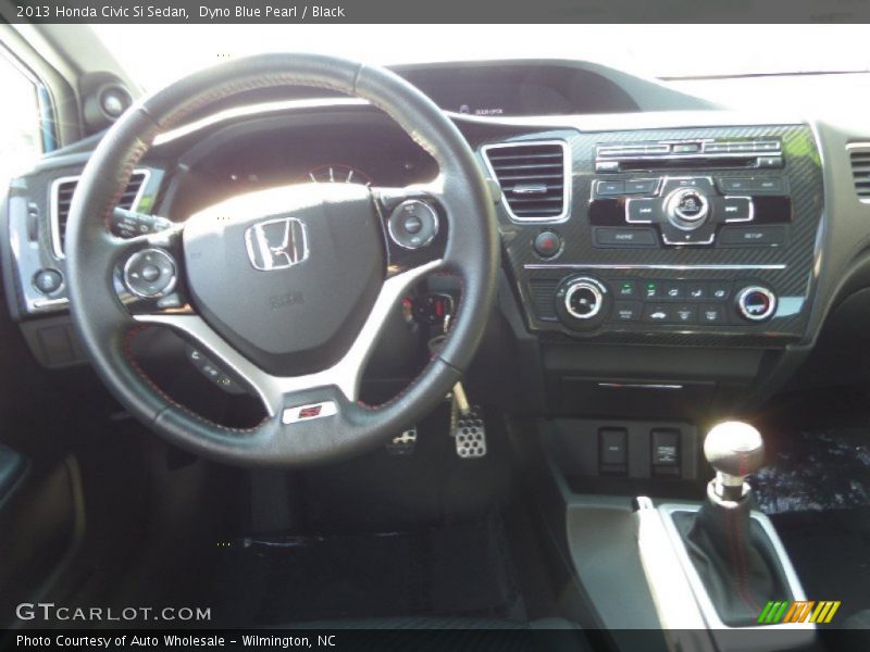 Dyno Blue Pearl / Black 2013 Honda Civic Si Sedan