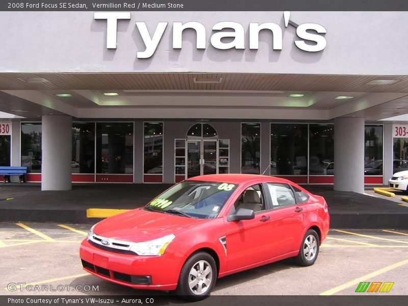 Vermillion Red / Medium Stone 2008 Ford Focus SE Sedan