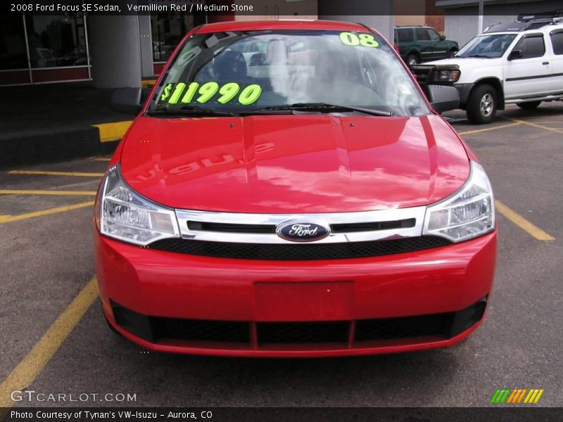 Vermillion Red / Medium Stone 2008 Ford Focus SE Sedan