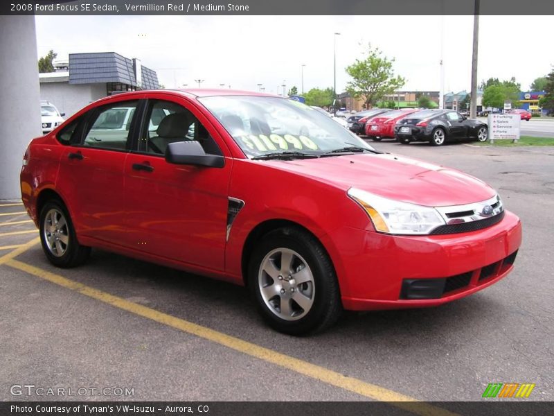 Vermillion Red / Medium Stone 2008 Ford Focus SE Sedan
