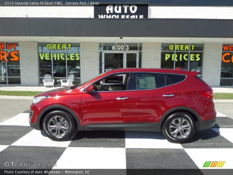 Serrano Red / Beige 2014 Hyundai Santa Fe Sport FWD