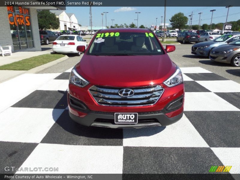 Serrano Red / Beige 2014 Hyundai Santa Fe Sport FWD