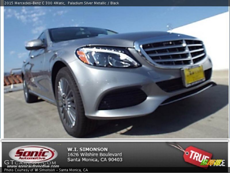 Paladium Silver Metallic / Black 2015 Mercedes-Benz C 300 4Matic
