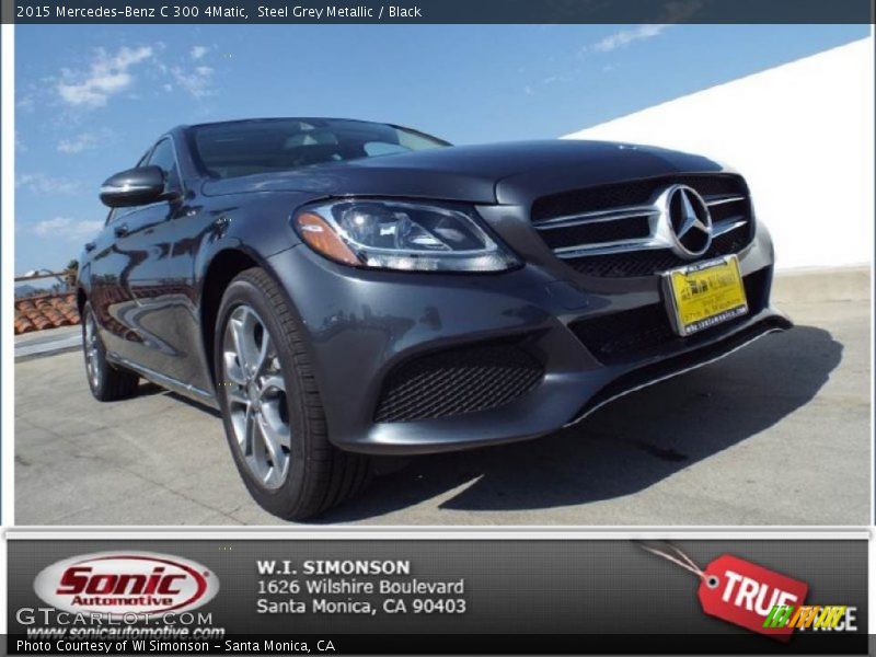 Steel Grey Metallic / Black 2015 Mercedes-Benz C 300 4Matic