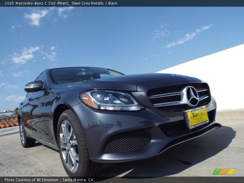 Steel Grey Metallic / Black 2015 Mercedes-Benz C 300 4Matic