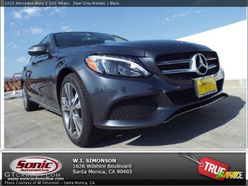 Steel Grey Metallic / Black 2015 Mercedes-Benz C 300 4Matic