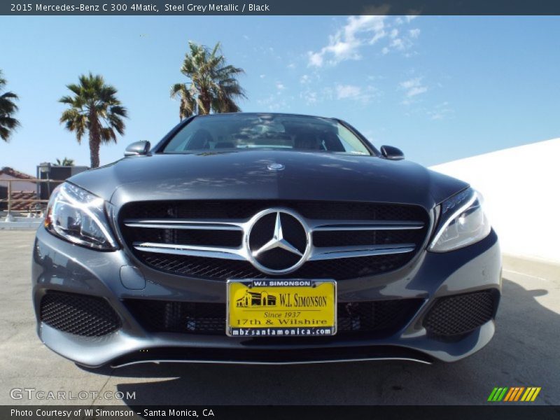 Steel Grey Metallic / Black 2015 Mercedes-Benz C 300 4Matic