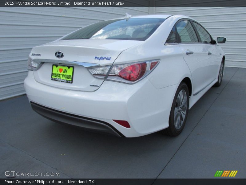 Diamond White Pearl / Gray 2015 Hyundai Sonata Hybrid Limited
