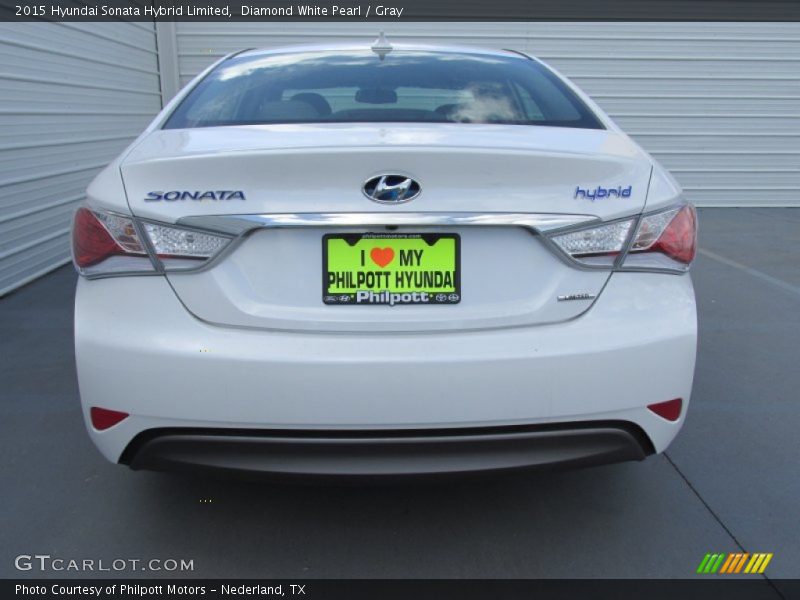 Diamond White Pearl / Gray 2015 Hyundai Sonata Hybrid Limited