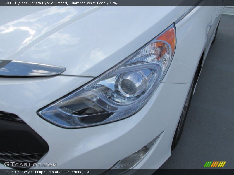 Diamond White Pearl / Gray 2015 Hyundai Sonata Hybrid Limited