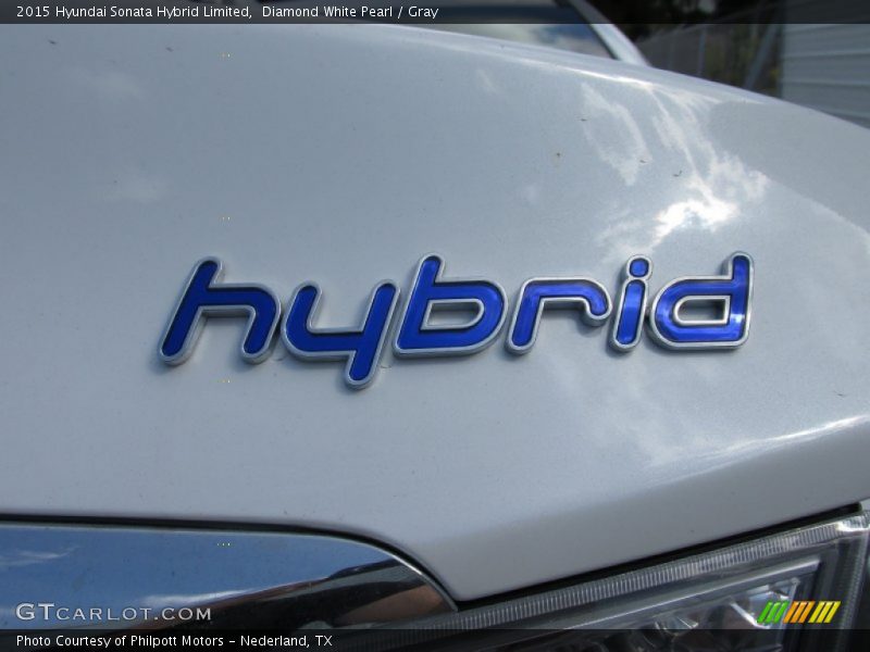 Diamond White Pearl / Gray 2015 Hyundai Sonata Hybrid Limited