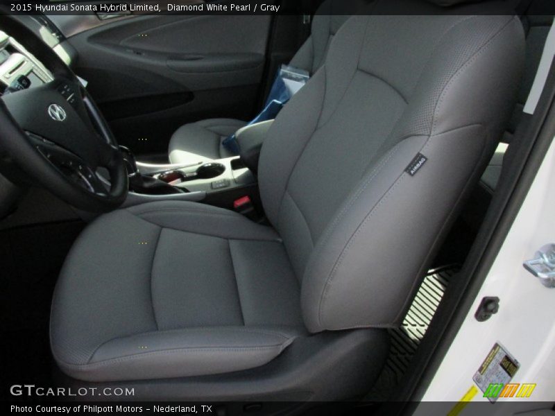 Diamond White Pearl / Gray 2015 Hyundai Sonata Hybrid Limited