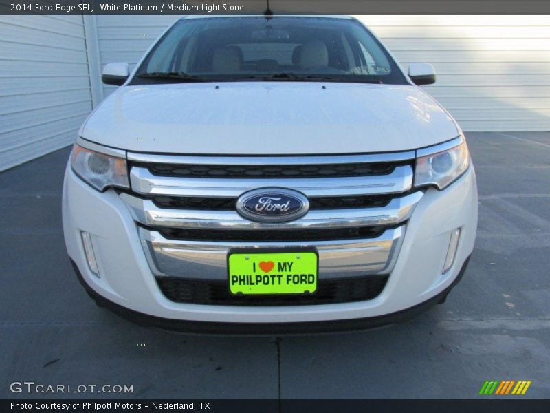 White Platinum / Medium Light Stone 2014 Ford Edge SEL