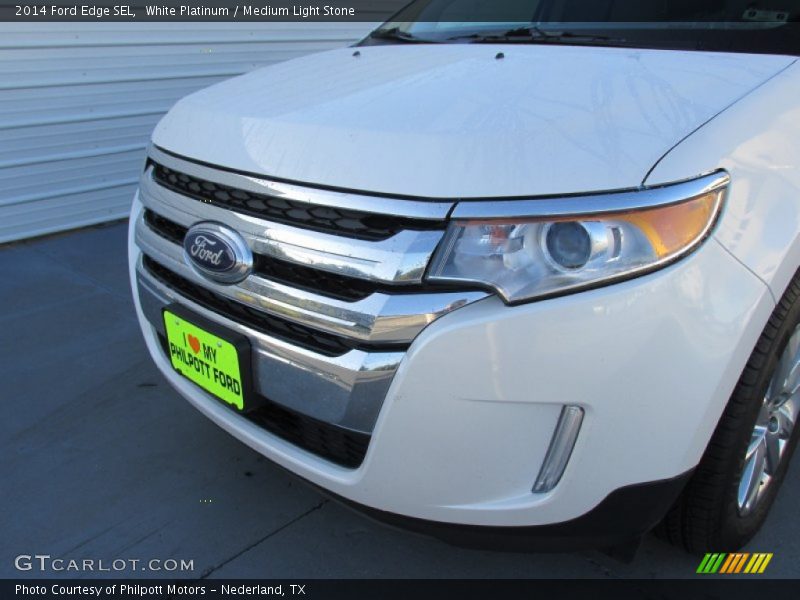 White Platinum / Medium Light Stone 2014 Ford Edge SEL