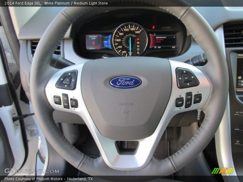 White Platinum / Medium Light Stone 2014 Ford Edge SEL