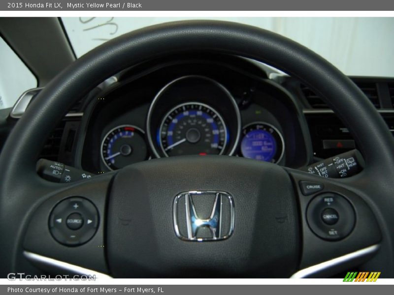Mystic Yellow Pearl / Black 2015 Honda Fit LX