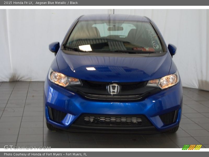 Aegean Blue Metallic / Black 2015 Honda Fit LX