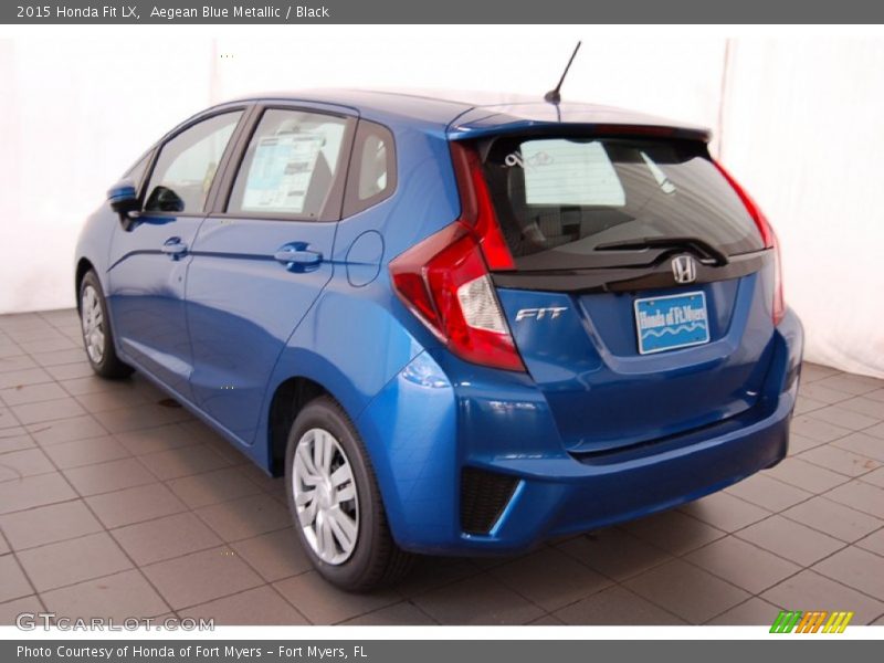 Aegean Blue Metallic / Black 2015 Honda Fit LX