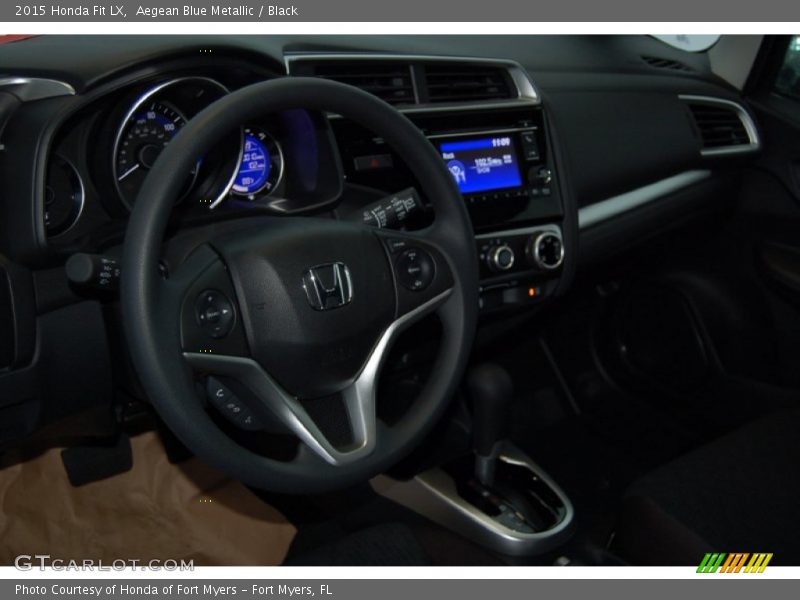 Aegean Blue Metallic / Black 2015 Honda Fit LX