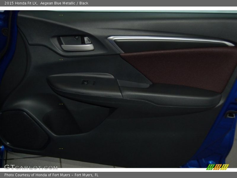 Aegean Blue Metallic / Black 2015 Honda Fit LX