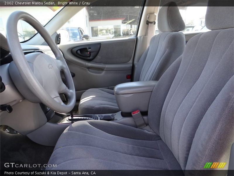 Bright White / Gray 2002 Chevrolet Malibu Sedan