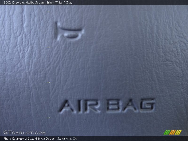 Bright White / Gray 2002 Chevrolet Malibu Sedan