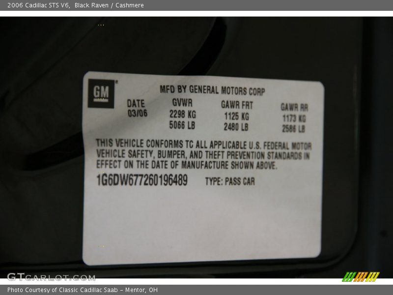 Black Raven / Cashmere 2006 Cadillac STS V6