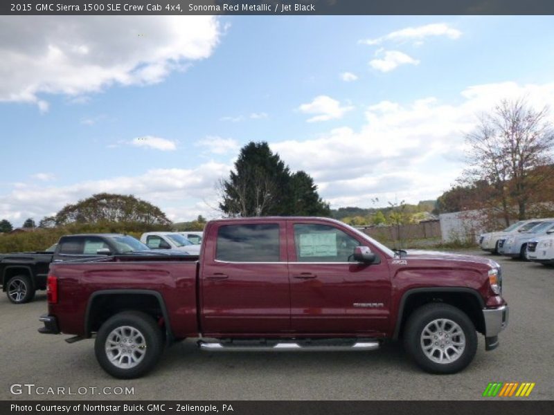 Sonoma Red Metallic / Jet Black 2015 GMC Sierra 1500 SLE Crew Cab 4x4
