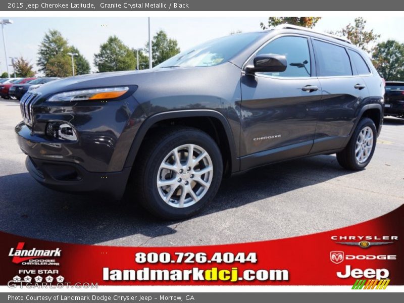 Granite Crystal Metallic / Black 2015 Jeep Cherokee Latitude