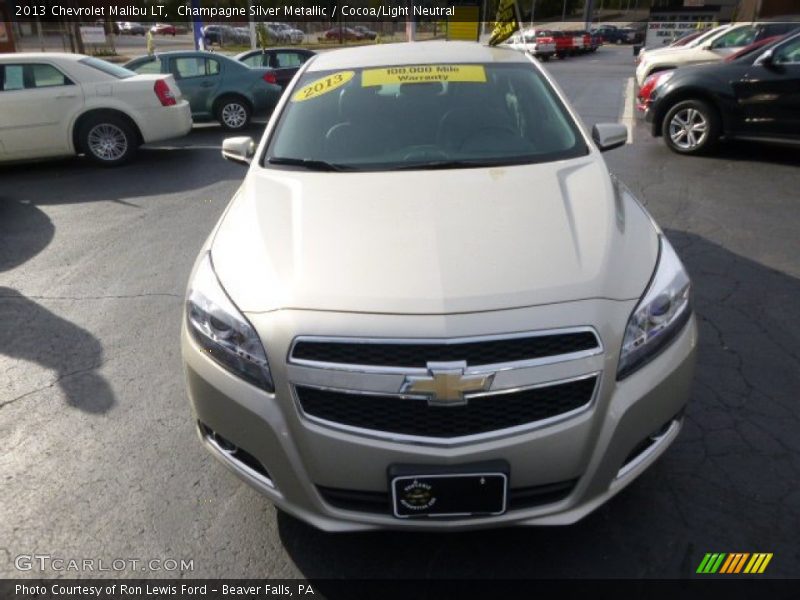 Champagne Silver Metallic / Cocoa/Light Neutral 2013 Chevrolet Malibu LT