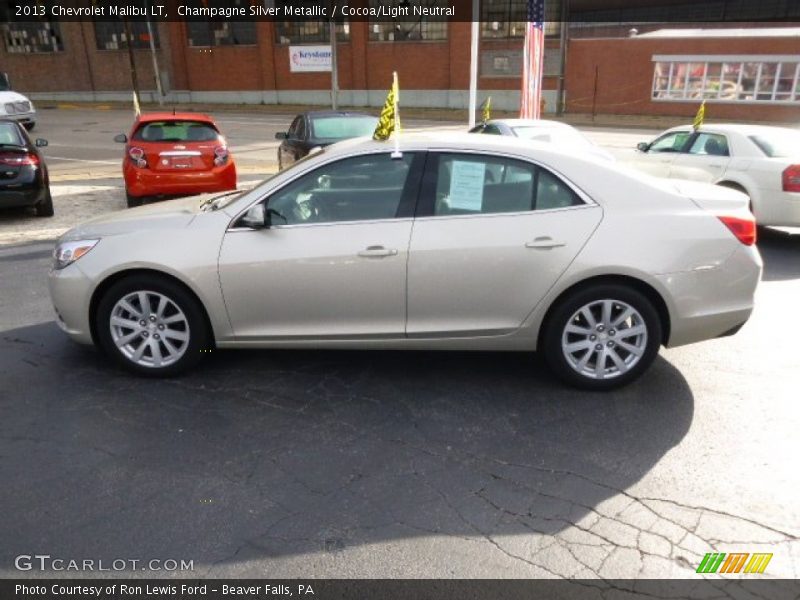 Champagne Silver Metallic / Cocoa/Light Neutral 2013 Chevrolet Malibu LT