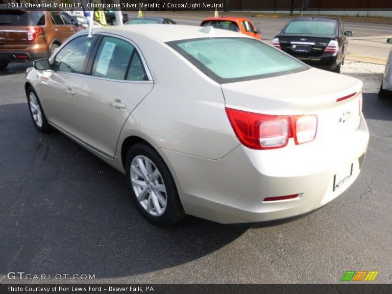 Champagne Silver Metallic / Cocoa/Light Neutral 2013 Chevrolet Malibu LT