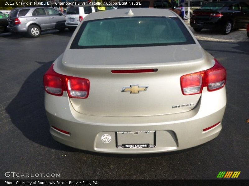 Champagne Silver Metallic / Cocoa/Light Neutral 2013 Chevrolet Malibu LT