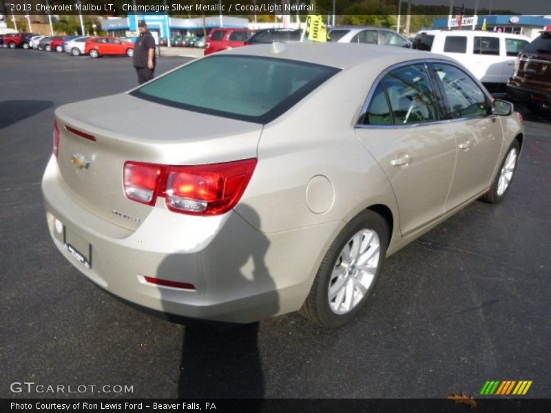 Champagne Silver Metallic / Cocoa/Light Neutral 2013 Chevrolet Malibu LT