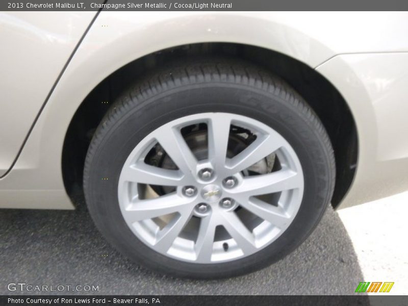 Champagne Silver Metallic / Cocoa/Light Neutral 2013 Chevrolet Malibu LT