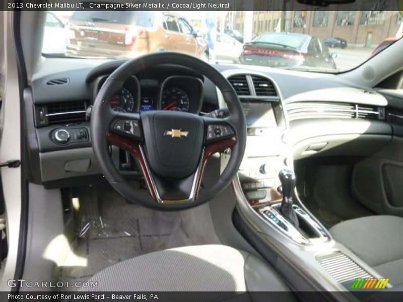Champagne Silver Metallic / Cocoa/Light Neutral 2013 Chevrolet Malibu LT